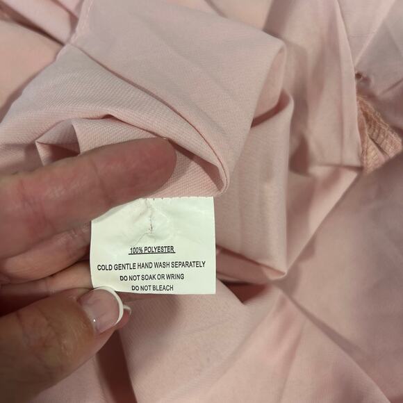 SAINTS + SECRETS Sz M Chiffon Pink Babydoll Dress Lined Tie Waist Zipper Y2K - Picture 7 of 10